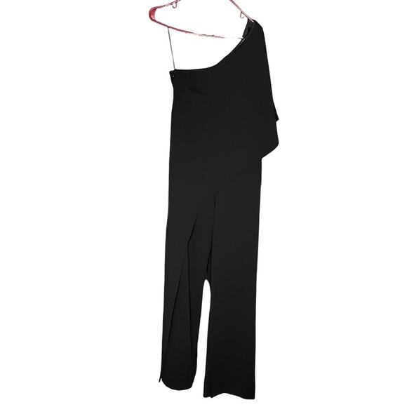 Adrianna Papell One-Shoulder Jumpsuit Black Women’s Sz 8 - Picture 2 of 9